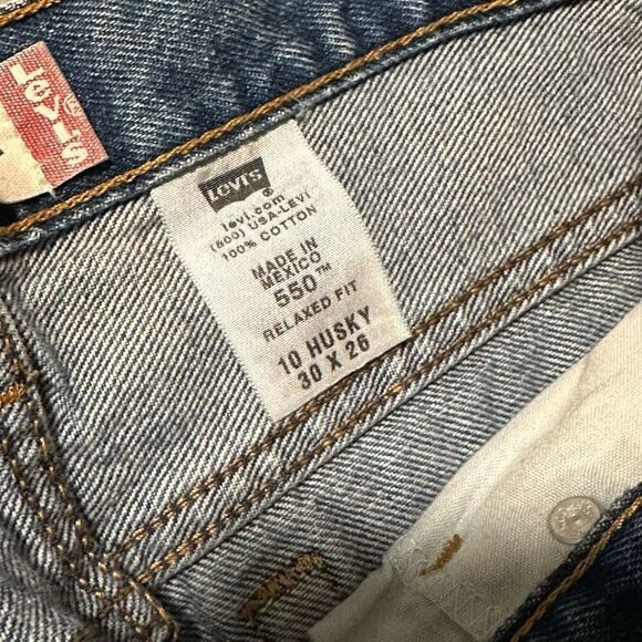 Levis 550 Relaxed Fit Straight Jeans Size 10 Husky 30x26 - Picture 7 of 8